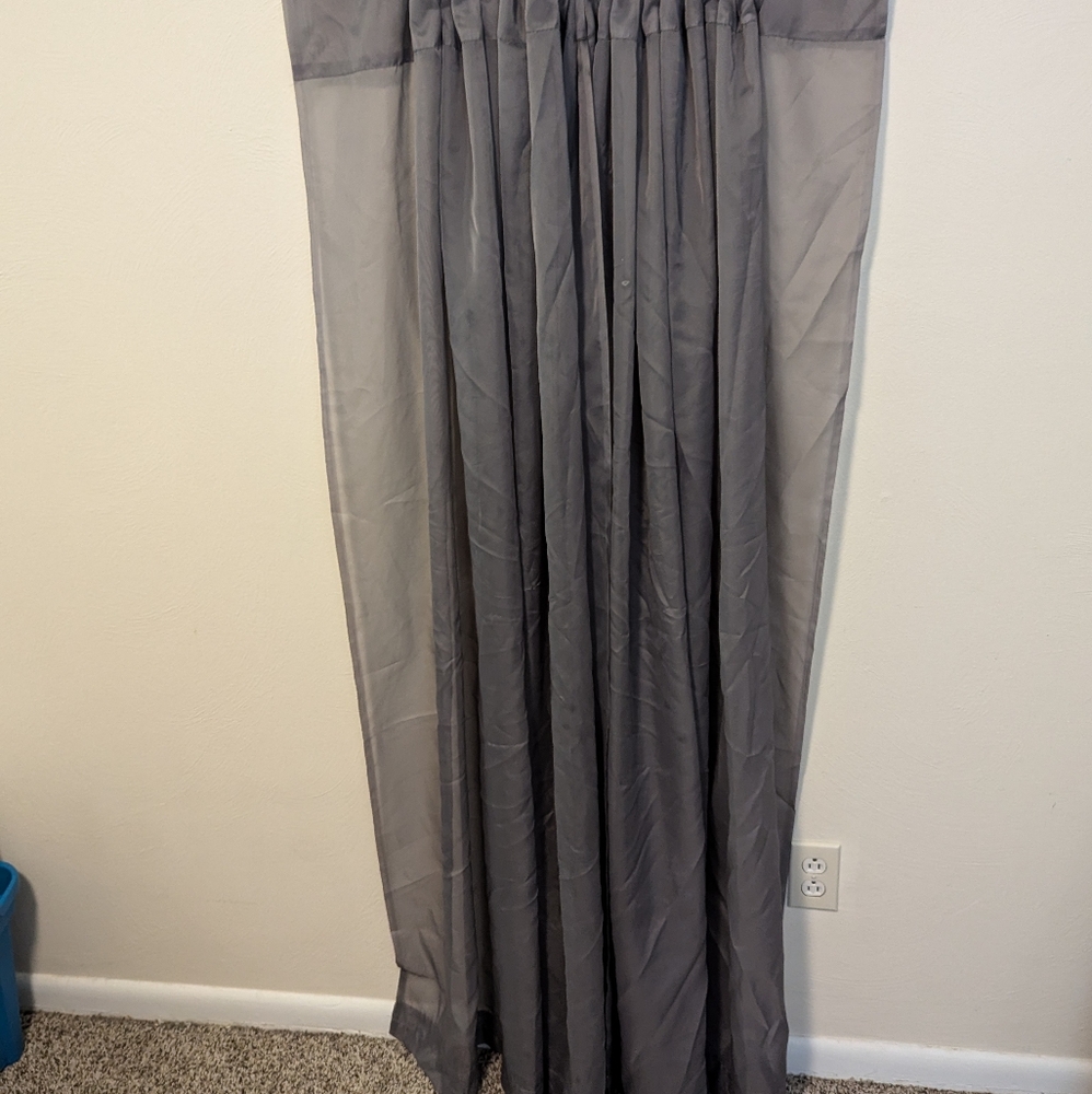 Sheer grey curtains long